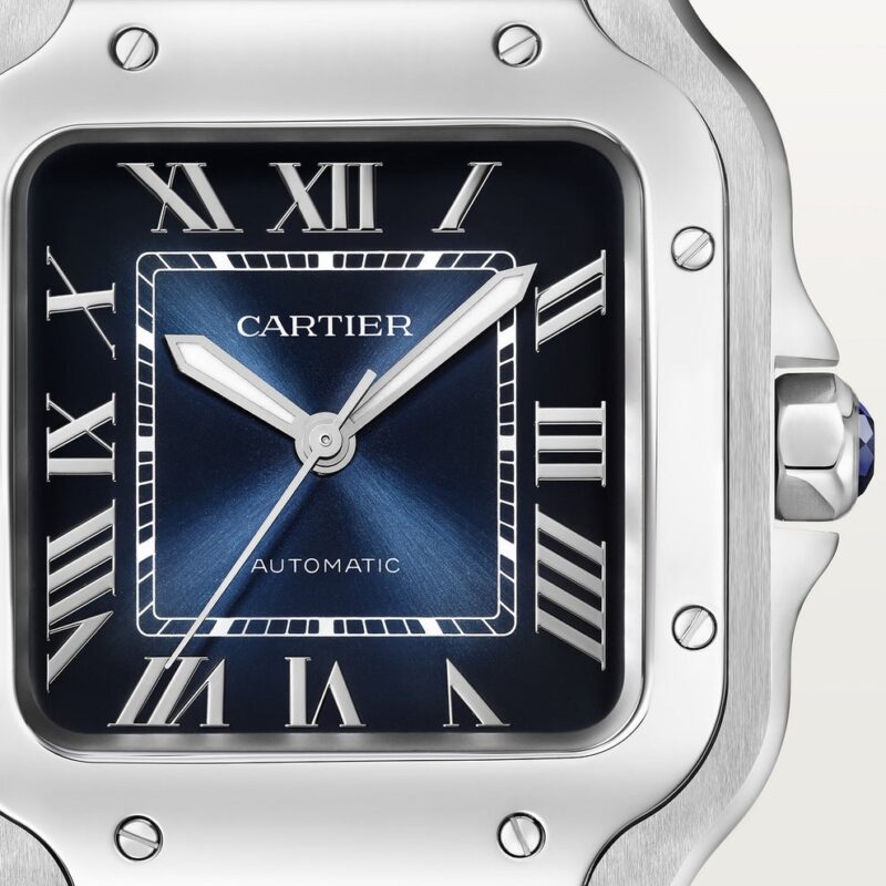 Montre Santos de Cartier tableau bleu – Image 2