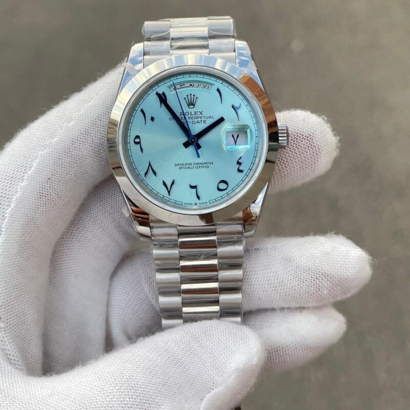 Rolex Day Date Blue Arabic Dial Platinum – Image 3