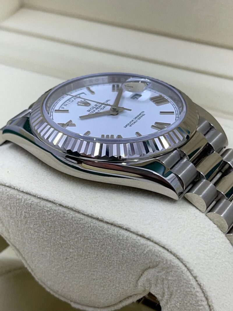 Rolex Day-Date 40MM Or Blanc Et Cadran Blanc President Ceinture – Image 6