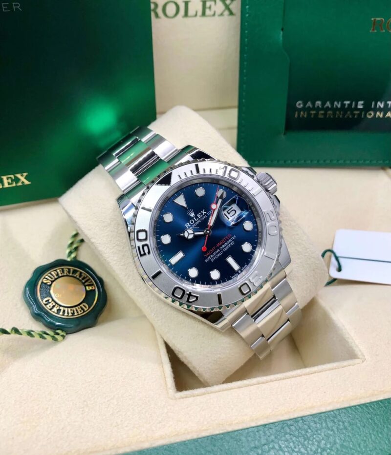 Rolex Yacht-Master Stainless Steel & Platinum Blue Cadran – Image 4